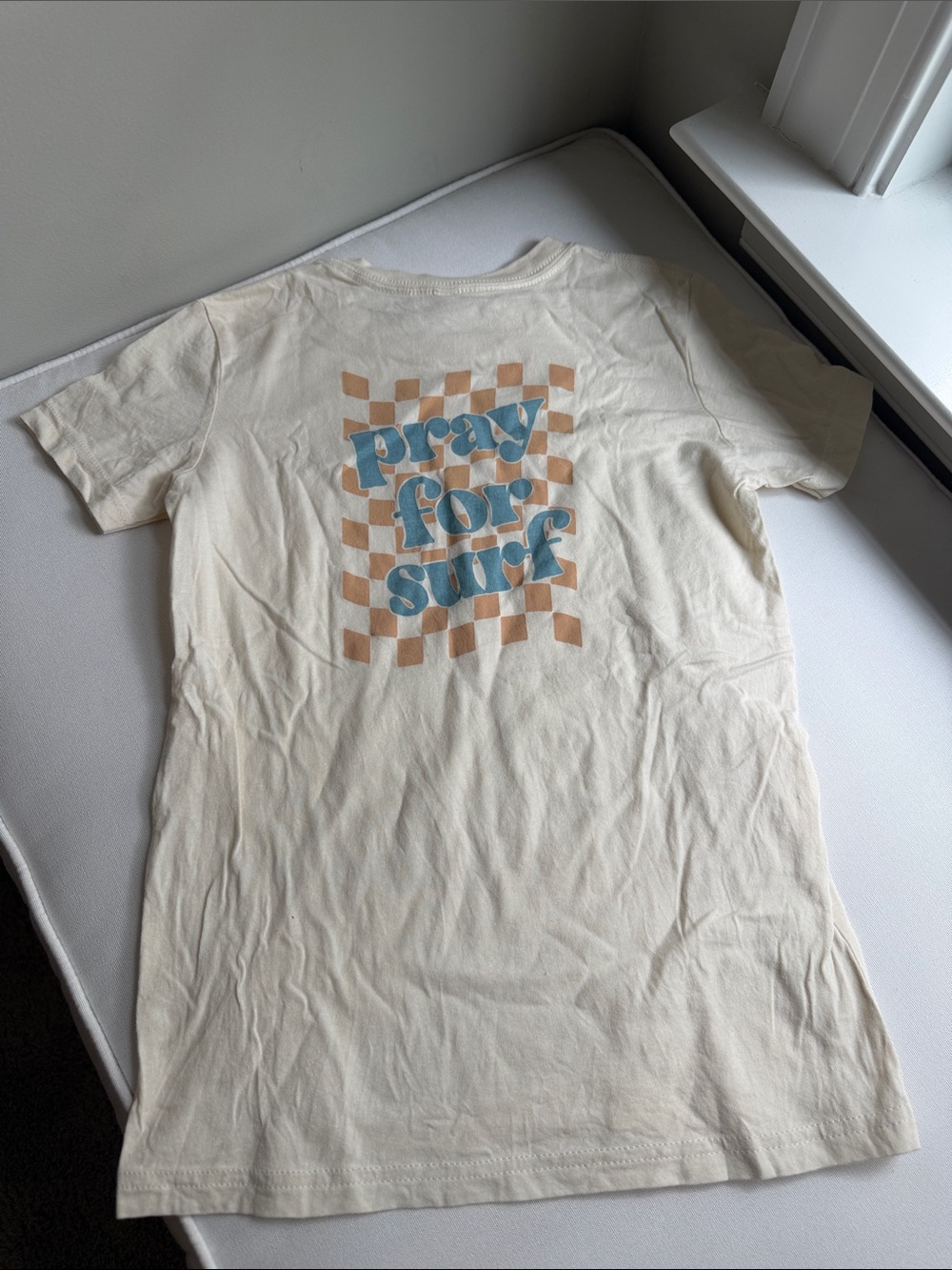 Cream Short-Sleeve Crewneck T-Shirt 6-8
